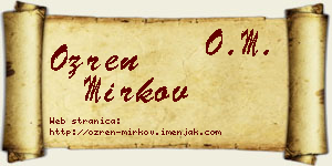Ozren Mirkov vizit kartica
